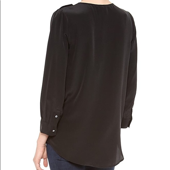 Joie Black Silk Margo Blouse with Grey Accents - Picture 11 of 12